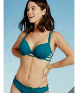 Women&#39;s Shade &amp; Shore Push-Up Side Detail Halter Bikini Top, Ocean Blue ... - $13.69 CAD