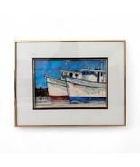 Roger Bansemer American Original Painting ‘Shrimp Boats’, Framed, Nautic... - $17,137.41 MXN