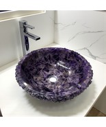 Designer Amethyst Stone Sink Natural Gemstone Crystal Wash Basin Unique ... - $739.61 CAD+