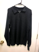 NWT Real Essentials Mens Small Mock Neck 1/4 Zip Pullover Shirt Charcoal... - £3.13 GBP