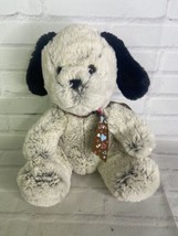 Gabitoy Puppy Dog Plush Gray Black Floppy Ears Stuffed Animal Toy Bow - £11.83 GBP