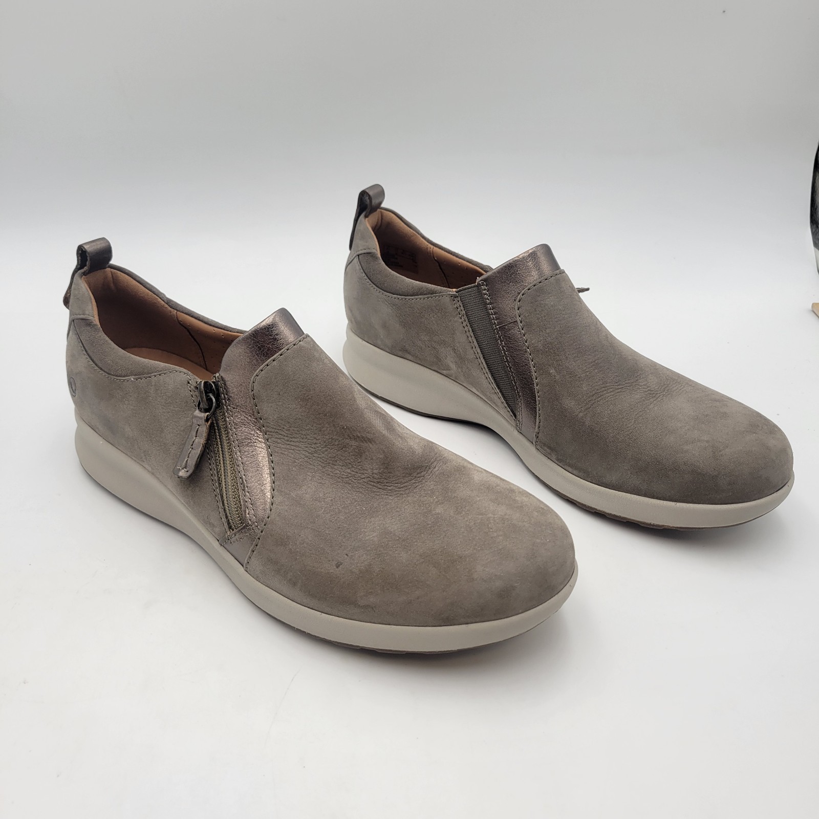 Clarks unstructured Side-Zip Slip-On Shoes Un.Adorn Zip Taupe 8.5 M Item image 3