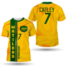Australia Matildas Catley #7 Women&#39;s National Football Team T-Shirt  - £26.06 GBP+