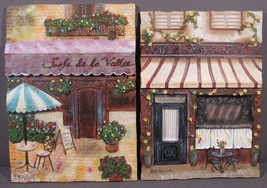 Plaques Wall Hangings 2 French Cafes 3D Resin Kate McRostie &amp; Jon Naughton 2005 - £18.20 GBP