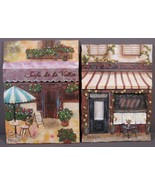 Plaques Wall Hangings 2 French Cafes 3D Resin Kate McRostie &amp; Jon Naught... - £18.17 GBP