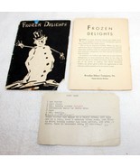 Frozen Delights ~ 1930&#39;s Desert Recipe Booklet ~ Brooklyn Edison Company - $932.61 MXN