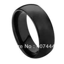 Price Promotion! Free Shipping! Mens High Polish Black Platted Domed Tungsten Ca - £22.94 GBP
