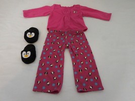 American Girl Doll Retired Just You Winter Pajamas Penguin Set Outfit + Slippers - £19.05 GBP