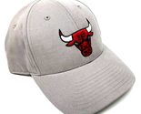 National Cap MVP Chicago Bulls Logo Basketball Light Grey Curved Bill Ad... - $17.59