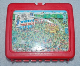 Vintage Thermos Red 1990 Where&#39;s Waldo Lunch Box - £14.70 GBP