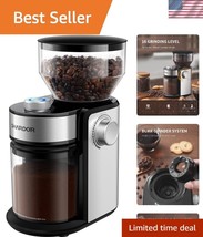 Adjustable Burr Mill Coffee Grinder - 16 Grind Settings for Perfect Flavor - $60.00