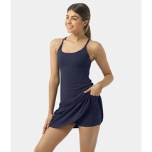 Halara Everyday Cloudful 2-in-1 Flare Workout Dress-Wannabe Navy Blue XS - £26.37 GBP