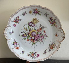 Antique Dresden Franziska Hirsch 1901 - 1914 Mark 12 3/8&quot; Porcelain Platter - £193.84 GBP