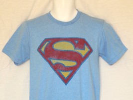 Superman Logo T-Shirt Men&#39;s Small Youth XL Vintage Blue Justice League NEW Top - £14.38 GBP