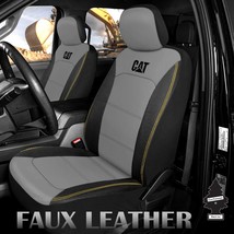 For Nissan Caterpillar Car Truck Seat Covers for Front Seats Grey Faux Leather - £36.62 GBP