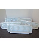 5 PLASTIC ICE CUBE TRAYS 2&quot; ROUND SPHERES WHITE STACKABLE NEW  - $18.76