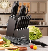 15 Pieces Kitchen Knife Set with Built in Sharpener, German Stainless Steel - £169.90 GBP