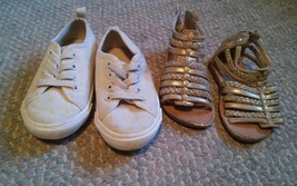 2 Pair Young girls Shoes Size 6 7 Harper Canyon Old Navy - $11.99