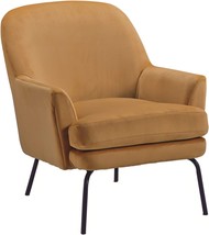 Signature Design By Ashley Dericka Modern Velvet Upholstered Accent Chair, Gold - £225.75 GBP