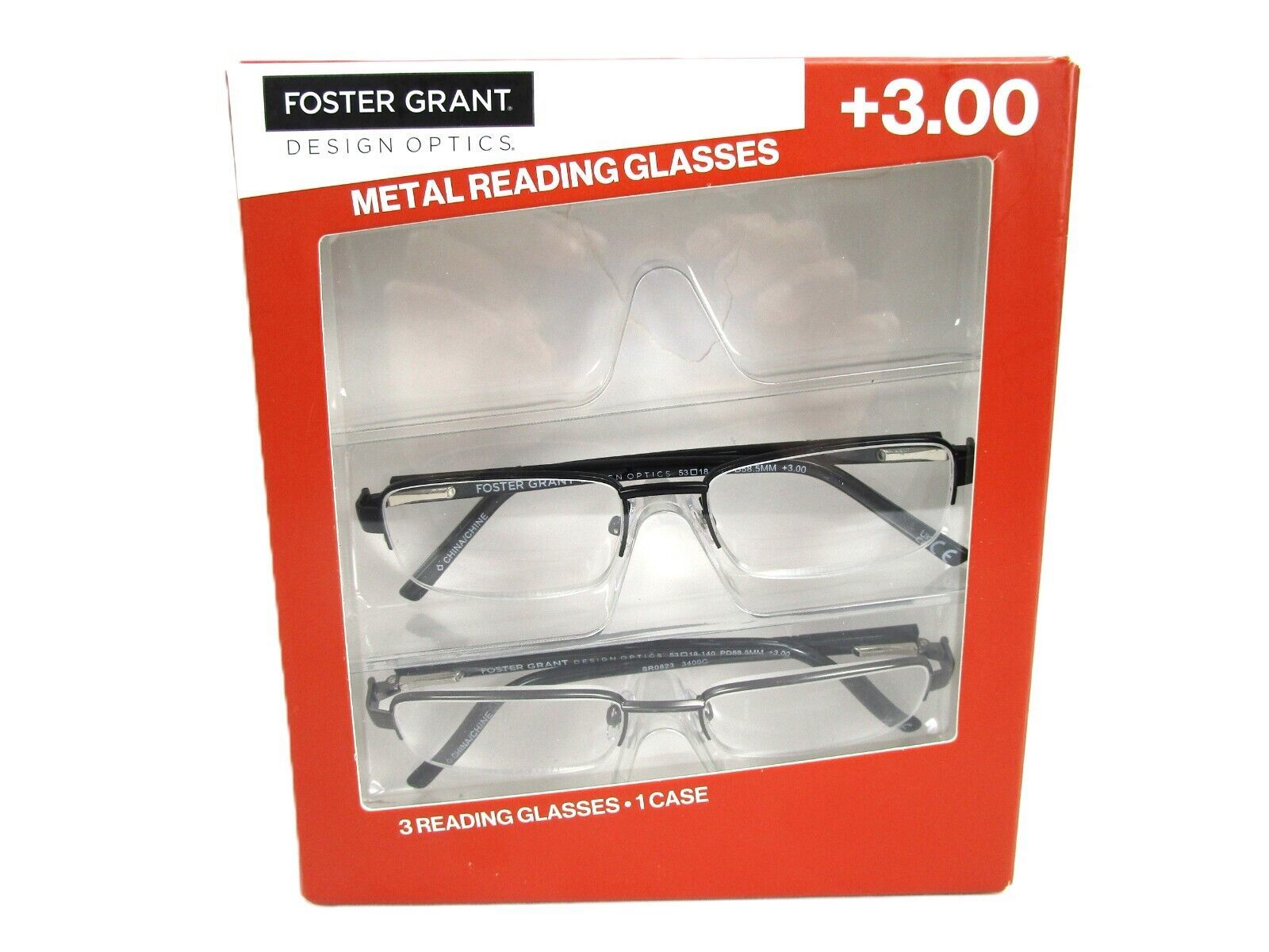 Primary image for Foster Grant +3.00 Metal Reading Glasses 2-Pack UVA-UVB Lens Protection