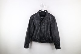 Vtg 80s 90s Streetwear Mens 42 Distressed Lined Leather Cafe Racer Bombe... - $118.75