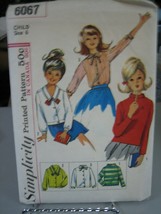 Simplicity 6067 Girls Set of Blouses Pattern - Size 6 Chest 24 Waist 22 - $8.91