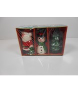 Vintage Set of 3 Trim a Home Hand Painted Christmas Candles Santa Snowma... - $170.24 MXN