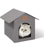Outdoor Cat House Waterproof For All Seasons Collapsible Warm Grey NEW - £32.12 GBP