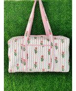 vintage quilted weekender duffle bags floral printed luggage bag handmad... - $23.53 CAD+
