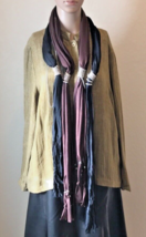 Set of 2 Women&#39;s Chain Scarves Brown and Black - £16.25 GBP