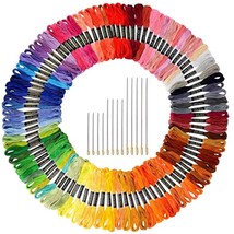 124 Skeins Embroidery Floss Cross Stitch Thread With Needles - £15.63 GBP