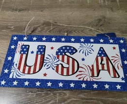 &quot;USA&quot; Red White and Blue, Stars Wall Decor Glitter. Wall Hanging - £9.30 GBP