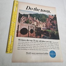 Pan Am Do the Town Vintage Print Ad 1967 Wiltshire, Castle Combe England - £6.33 GBP