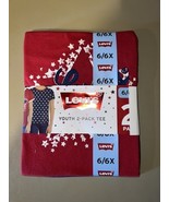 Levi’s Youth 2-Pack Tee Girls Size 6/6X Patriotic Red,White,Blue Stars - $309.95 MXN