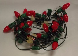 Vintage string of red glass bulb Christmas lights Holiday seasonal BATCH #2 - £62.31 GBP
