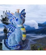 Blue-Green Dragon Birthday Cake Candle Topper 4.5 Inch Tall - $16.00