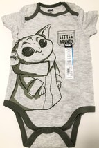 Star Wars Baby Boy&#39;s Yoda Little Bounty Gray Short Sleeve Bodysuit Size:... - $12.00