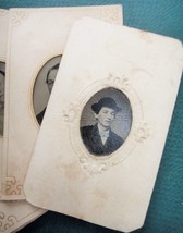 Lot Antique 8 Tintype Photographs Philadelphia Pa Revenue Stamp Tinted Bow Tie - £98.65 GBP