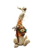 Easter Anthropomorphic Standing Gardening Bunny Rabbit In Orange Dress w... - $461.67 MXN