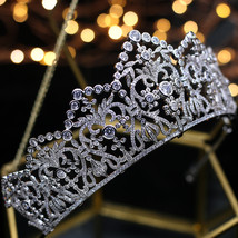 High-end sparkling zircon crystal bridal Crown Crown Wedding accessories... - $142.35