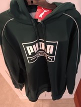 PUMA MEN&#39;S DARK MYRTLE GREEN HOODIE PULLOVER SWEATSHIRT 100% COTTON XL $... - €22,16 EUR