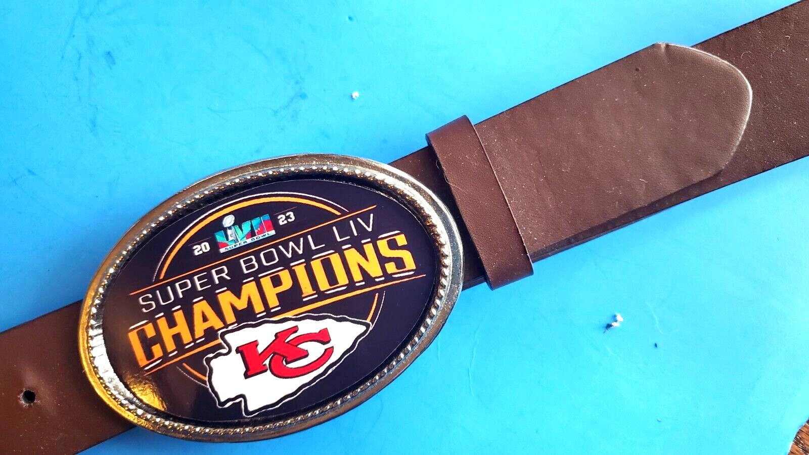 KANSAS CITY CHIEFS 2023 SUPER BOWL LVII -Championship Epoxy Buckle &amp; Bro... - $27.72