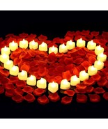 Cridoz 2000 Pieces Artificial Rose Petals With 24 Pieces Led Tea Lights ... - £24.38 GBP