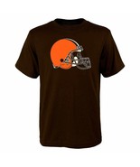 NFL Team Apparel Cleveland Browns Youth T-shirt Helmet Logo Tee BROWN ME... - $13.85