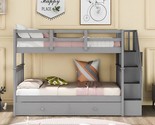 Stairway Twin-Over-Twin Bunk Bed With Twin Size Trundle For Bedroom, Dor... - $1,048.99