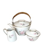 Noritake Roseville Japan Tea Set - Teapot Sugar Bowl Creamer - Vintage R... - $88.83