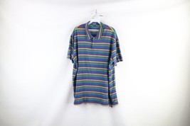 Vintage 90s Ralph Lauren Mens 2XL XXL Rainbow Striped Collared Golf Polo Shirt - £62.26 GBP