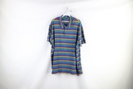 Vintage 90s Ralph Lauren Mens 2XL XXL Rainbow Striped Collared Golf Polo Shirt - £63.65 GBP