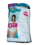 4 Pair 4XL Plus Sz 11 Vintage Fruit of the Loom Hi cut 100% Nylon Pantie... - $541.59 MXN