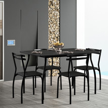 5 Piece Dining Set Table And 4 Chairs Home Kitchen Room Breakfast Furniture New - £169.75 GBP